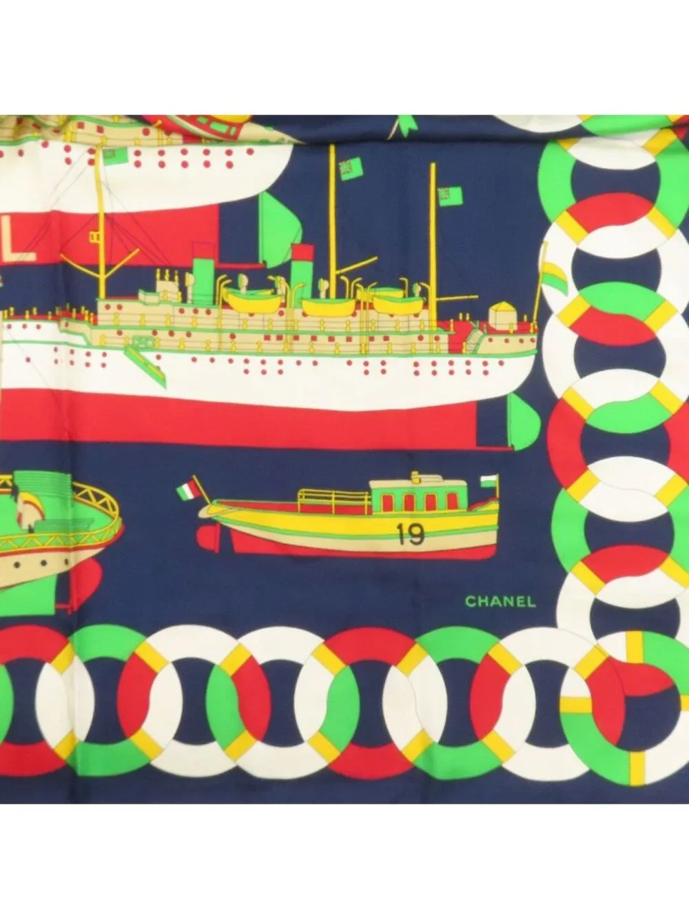Chanel Boat Motif Scarf Silk